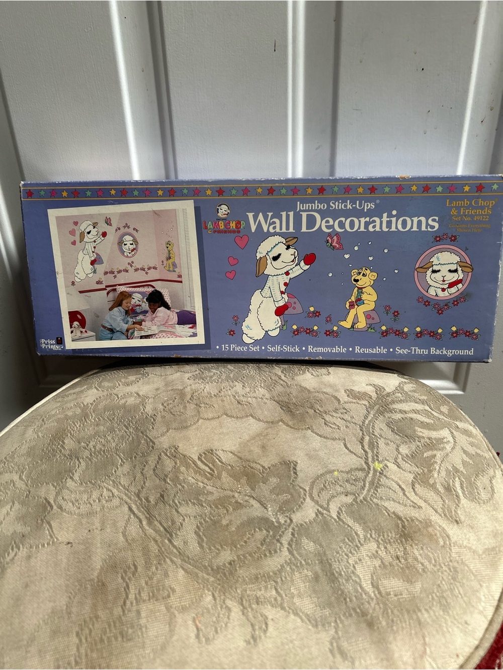 Vintage Lamb Chop Wall Stick-Up Décor Set — Pink & Blue